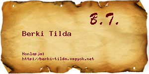 Berki Tilda névjegykártya